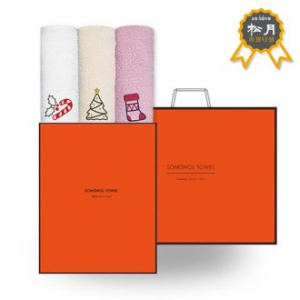 [송월타올] 크리스마스 수건 OG세트 (봉쥬르 타올 3매+케이스+쇼핑백)