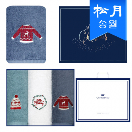 [송월타올] 크리스마스 윈터데이 항균타올 150g 3매 선물세트+쇼핑백 s #2