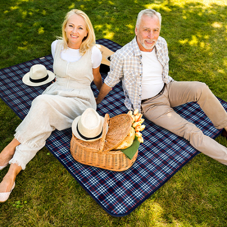 클래식 체크 양면 방수 피크닉 매트 (1인용) +파우치 세트 // 국내제작 #4