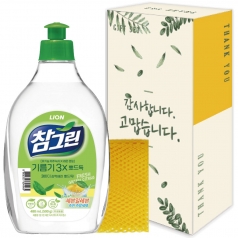 참그린 녹차 뽀드득 주방세제, 수세미 1개 선물세트