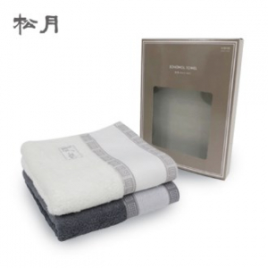 [송월타올]격자 전사타올 2매입 세트 40x80cm, 타올