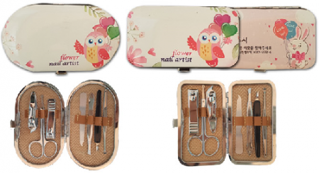 토끼 부엉이 사각 타원 실버 미용세트 7P 손톱깍이 네일케어 #2