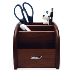 3단 원목 연필 꽂이 (회전 기능)