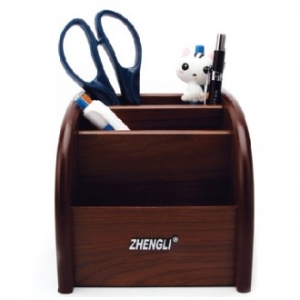 3단 원목 연필 꽂이 (회전 기능)