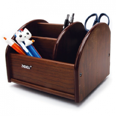 4단 원목 펜 꽂이 (회전 기능) #2