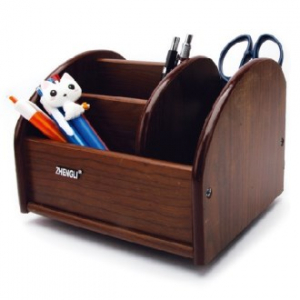 4단 원목 펜 꽂이 (회전 기능)