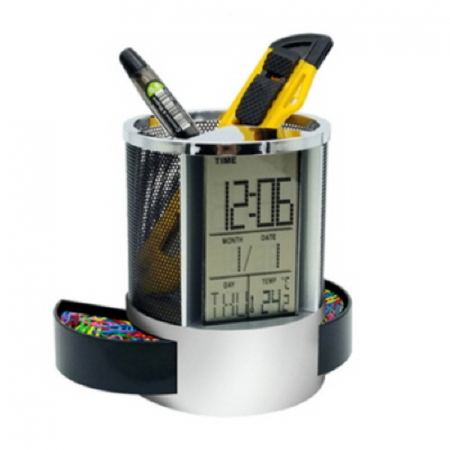 모던오피스 다기능 알록달록 연필꽂이 시계 BA138 #2