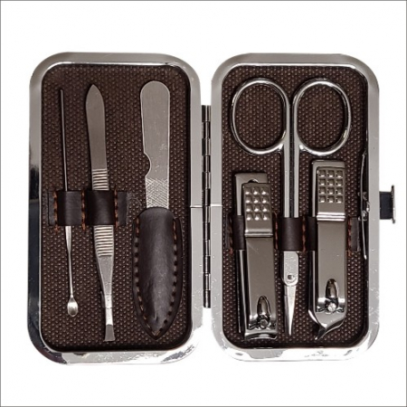 손톱깍이 세트 미용세트 6p 체크 - 베이지 - 브라운 #4