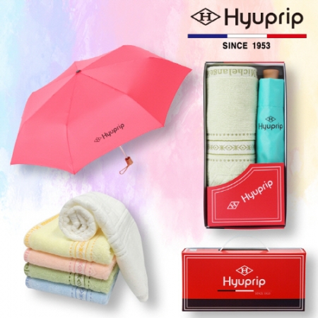 협립 3단 초 미니 마시멜로 수동 우산 1P + 마시멜로 타올 1P 세트 #2