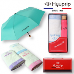 협립 3단 마시멜로 수동 우산 1P + 눈꽃 타올 1P 세트