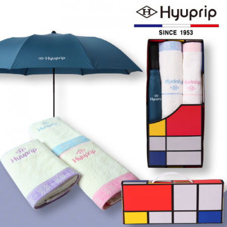 협립 2단 베이직 자동 우산 1P+눈꽃 타올 2P- 세트 #2