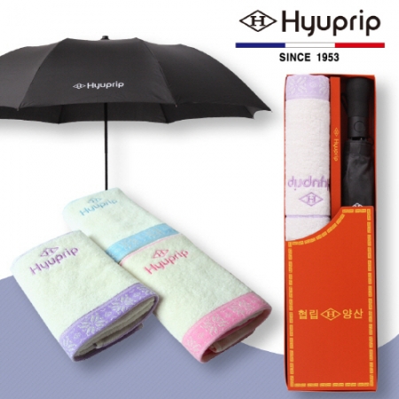 협립 2단 베이직 자동 우산 1P+눈꽃 타올 1P 세트 #2