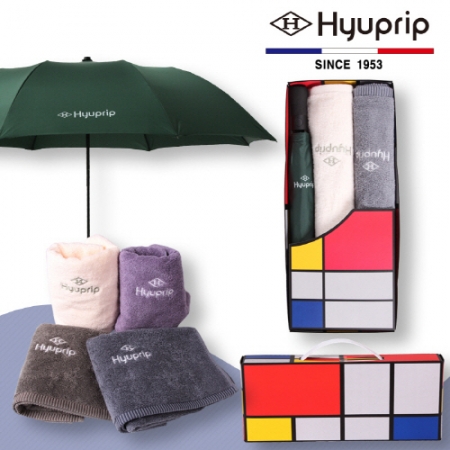협립 2단 베이직 자동 우산 1P+호텔 170 타올 2P 세트 #2