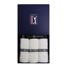 PGA 3단 수동 블랙 메탈 우산 + 130g 면사 타올 3P 세트 ( 미니 )