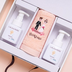 파스텔 세면타올 150g 1개+라라 핸드워시 250ml 2개 세트