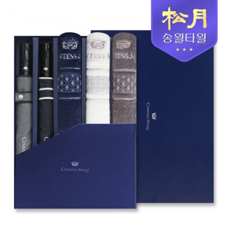 송월 CM 2단 폰지 바이어스 우산 + CM 더블 다이아 40  타올 콤보 세트 #2