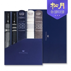 송월 CM 2단 폰지 바이어스 우산 + CM 더블 다이아 40  타올 콤보 세트