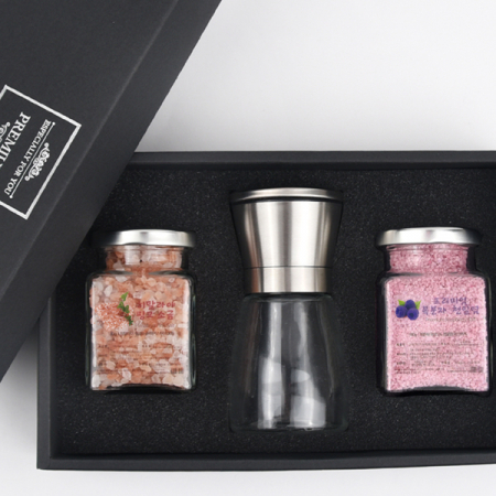 히말라야 굵은 핑크소금 + 복분자 소금 + 고급 스텐 그라인더 선물세트 // 쇼핑백포함 #2