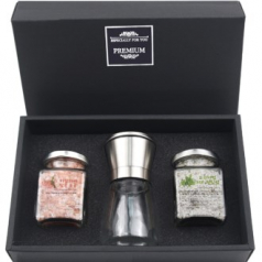 히말라야 굵은 핑크소금 + 허브 소금 + 고급 스텐 그라인더 선물세트 // 쇼핑백포함