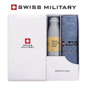 스위스밀리터리 160g 면사 타올 + 스테이 24 텀블러 (450ml) 세트