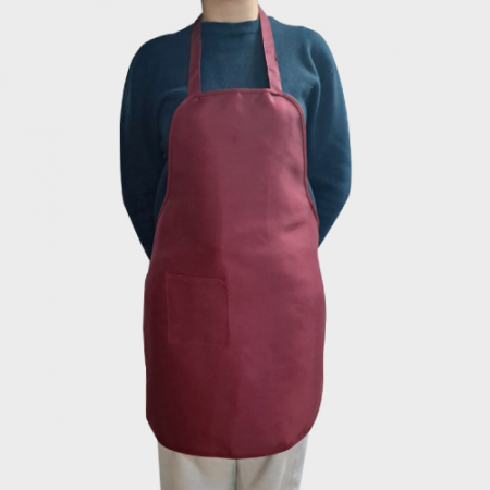 목걸이형 무지 진빨강 앞치마 주머니1개 #2