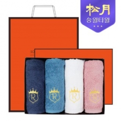 [송월타올] 로얄클래스 R80 4P 타올세트, 세면타올