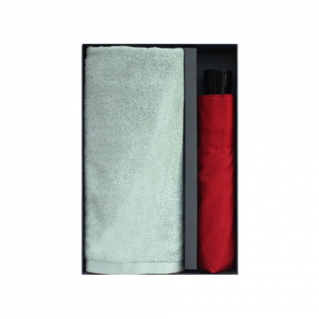 송월 우산 수건 콤보 세트 SWU 3단 컬러 무지 우산 1개, 라이트무지 40 타올 1장 2매입 세트 #2