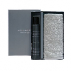 송월 우산 수건 콤보 세트 3단 모던체크 우산 1개, 뉴컬러 무지40 타올 1장 2매입 (상하박스)