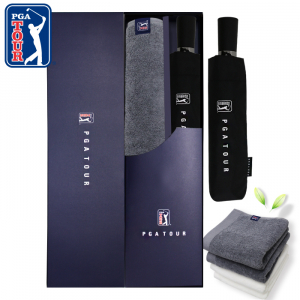 PGA 3단 완전자동 리플렉티브 우산 + 260g 코마사 타올세트