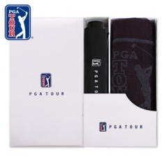 PGA 3단 수동 리플렉티브 우산 + 170g 죽사 타올세트