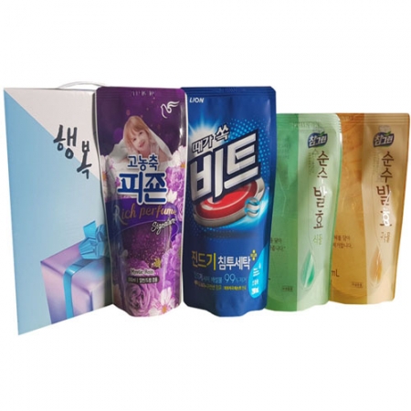 세제 4종 세트- 3호 (피죤 리치 퍼퓸 섬유유연제 300ml + 비트 세탁세제 300ml + 참그린 곡물 주방세제 300ml + 참그린 식물 주방세제 300ml) #2