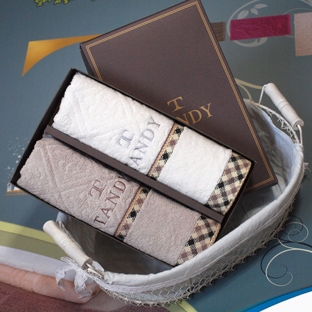 탠디 T-21 클래식체크 세면타올 2매 세트 40x80cm, 타올 #2