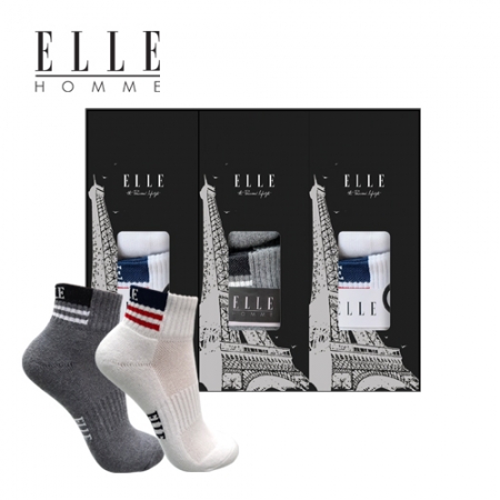 [ELLE] 엘르 골프 스포츠 양말 3족 세트 #2