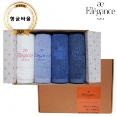 엘레강스 E-21 솔리드 향균 세면타올 4매 세트 40x80cm, 타올
