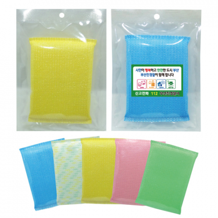 홍보형 스펀지 수세미 스티커 부착형, 색상랜덤 #2