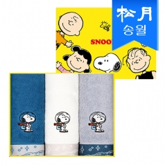 [송월타올] 스누피 스페이스 타올 3매 선물세트 (쇼핑백) s
