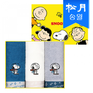 [송월타올] 스누피 스페이스 타올 3매 선물세트 (쇼핑백) s