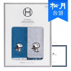 [송월타올] 스누피 스페이스 타올 2매 선물세트 (쇼핑백) s