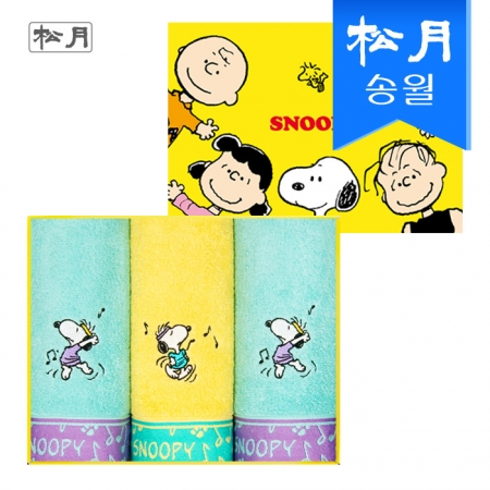 [송월타올] 스누피 뮤직타올 3매 선물세트 (쇼핑백) s #2