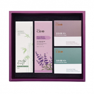 청화 대나무 수딩젤, 핸드크림, 아로마 비누 2구 세트