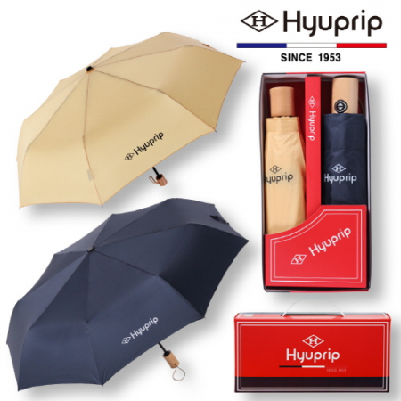 협립 3단 마시멜로 수동 우산 1P + 3단 원목손 완전자동 1P우산 세트 #2