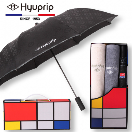 협립 2단 엠보 바이어스 우산1P+ 코마 호텔타올 2P세트 #2