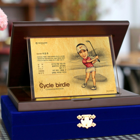 순금 캐리커쳐 골프패 이글 싱글 홀인원 상패 #2