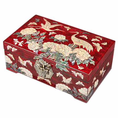 나전 한지 목단 송학 보석함 #2