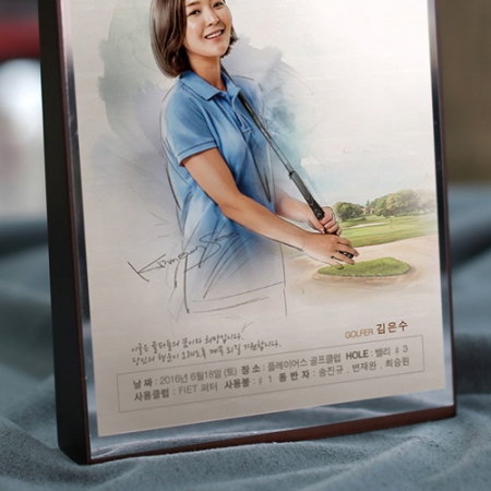 인물화 골프패 싱글이글홀인원 기념패 상패 감사패 #3