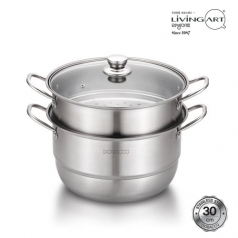 리빙아트 LUX 스텐 2단 찜솥 26cm