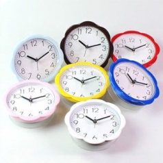 플라워투명 흡착 시계