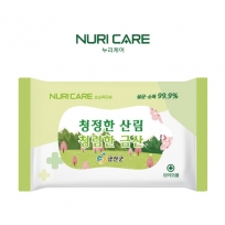 누리케어 손소독티슈 10매 (40g) 연두