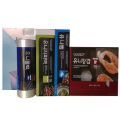 유니 롤백+지퍼백+랩+위생장갑- 4종세트