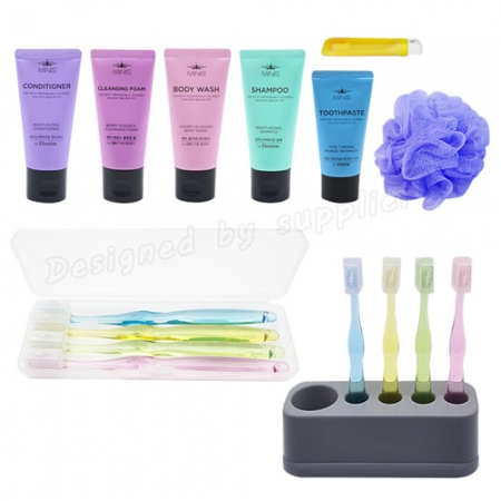 선물세트 그린 칫솔 꽂이 샤워볼 14호 / 칫솔 치약 / 여행용세트 #5